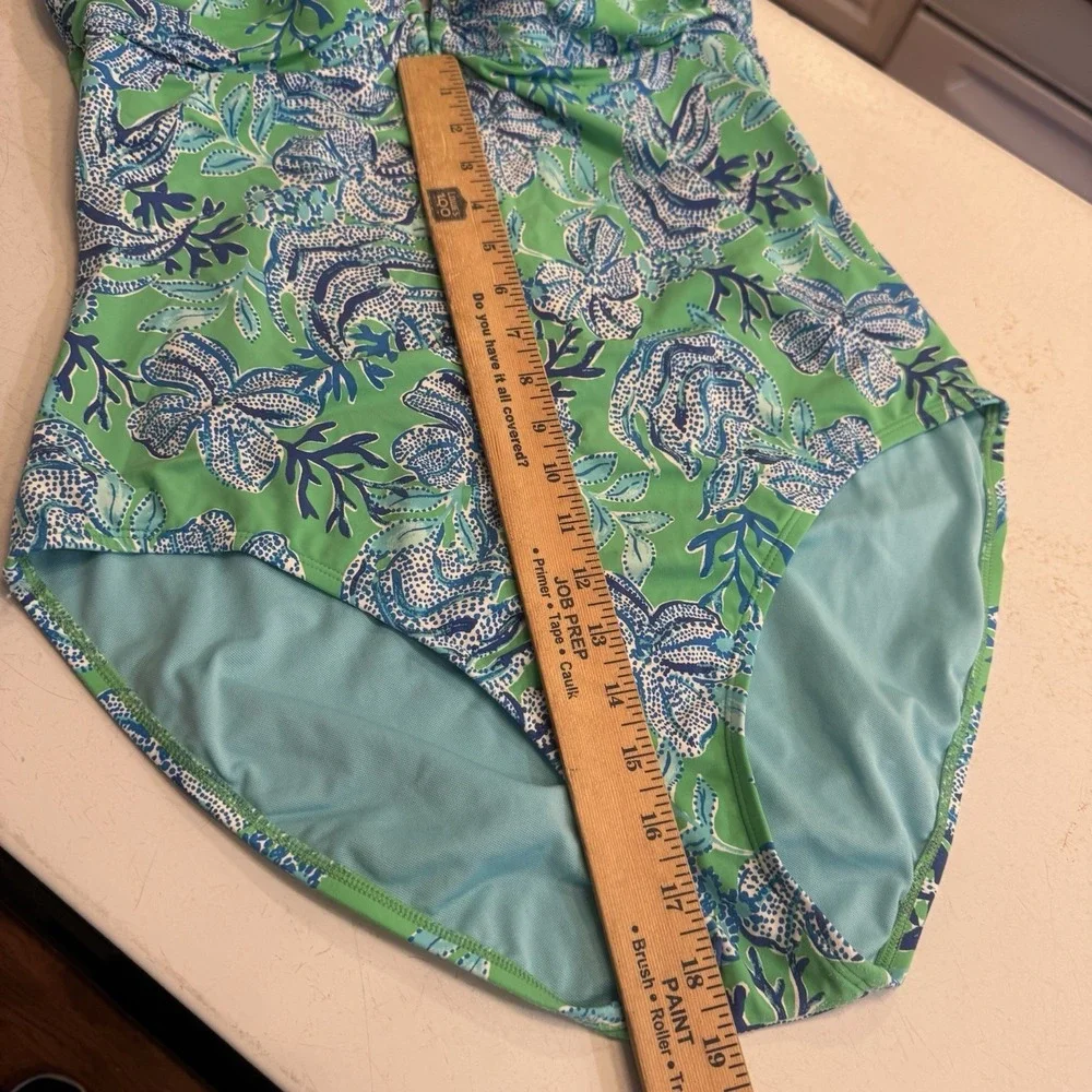 Lilly Pulitzer Green & Blue Floral One-Piece Swimsuit